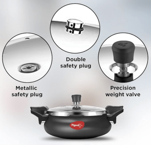 Pigeon By Stovekraft All in One Super Cooker Aluminium with Outer Lid Induction and Gas Stove Compatible 3 Litre Capacity for Healthy Cooking (Black) - Image 2
